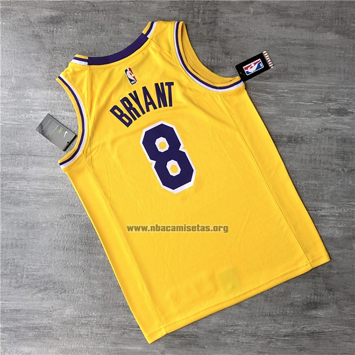 Camiseta Los Angeles Lakers Kobe Bryant NO 8 Icon 2018-19 Amarillo